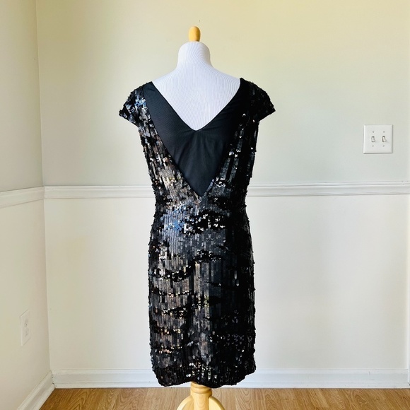 Magaschoni 100% Silk Sequin Black Mini Dress - Picture 6 of 9